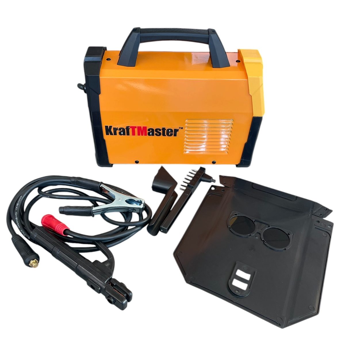 Електрожен KraftMaster MMA-400A | 220V, Електроди до 5 мм АВТО Комплектът с куфар, кабели, маска, четка и чукче.