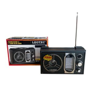Преносимо радио Leotec LT-2008 с класически черен дизайн и телескопична антена.