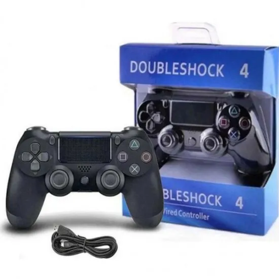Джойстик за PlayStation 4 | DualShock 4, безжичен, вибрация ЕЛЕКТРОНИКА Джойстик за PlayStation 4 DualShock 4 с черен матов корпус и тъч панел отпред.