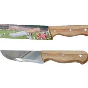 Кухненски нож Feng Feng TM6149 с дължина 27.5 см, дървена дръжка и острие от неръждаема стомана.