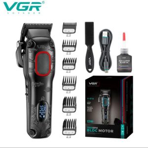 Професионална машинка VGR V-016 с метален корпус и титанови ножове.