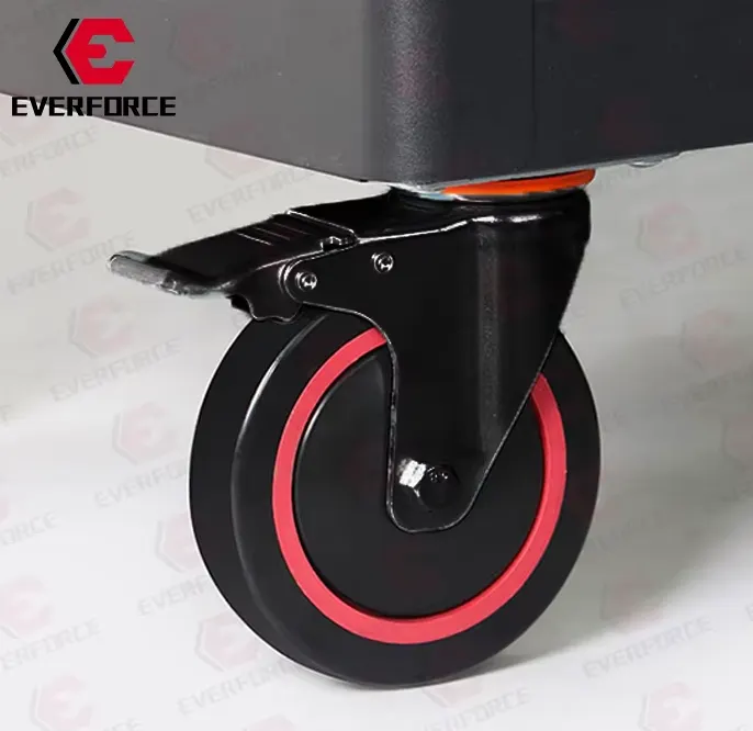 Инструментална количка EVERFORCE | 251ч, 7 чекмеджета АВТО Количката с отворени чекмеджета и EVA вложки с подредени инструменти.