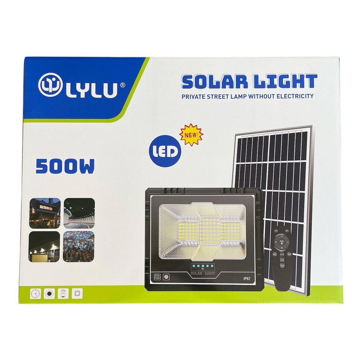 Соларен LED прожектор 500W | 20000 mAh, IP67, 12-16 часа ДОМ И ГРАДИНА Прожекторът с панел, монтиран на стена, осветяващ голяма площ.