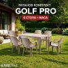 Ратанов Комплект Golf Pro от Маса с 6 Стола Цвят Капучино
