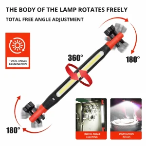 LED лампата с регулируем ъгъл и компактен дизайн.