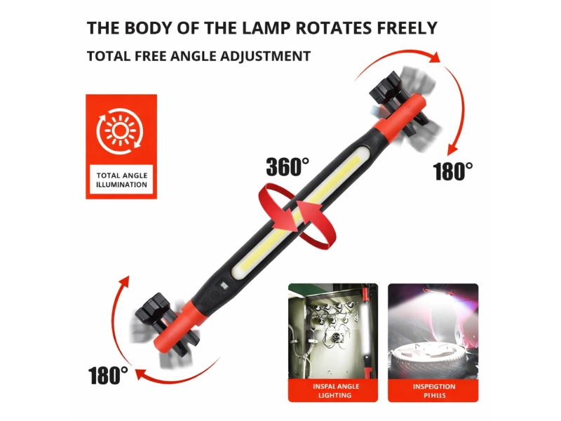 Работна лампа COBA CB-8905 | LED, магнитна основа АВТО LED лампата с регулируем ъгъл и компактен дизайн.