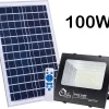 Соларен LED прожектор 100W с отделен фотоволтаичен панел и дистанционно.