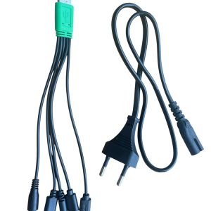 Едър план на системата с вентилатор, USB порт и акумулаторна батерия.