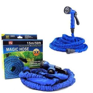 Разтегателен градински маркуч Magic Hose 15 метра с пистолет и накрайници.