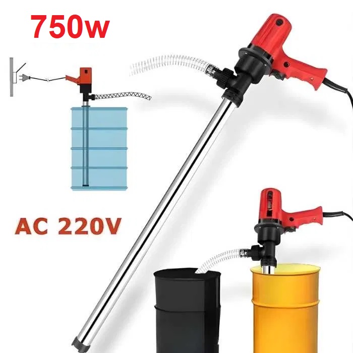 Електрическа помпа за гориво 220V 750W | 100 л/мин, за варел АВТО Електрическа помпа за гориво 220V 750W с алуминиев корпус.