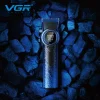 Машинка за подстригване VGR PRO V-001 Blue с LED дисплей и 10 гребена.