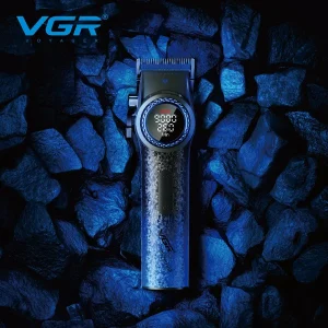 Машинка за подстригване VGR PRO V-001 Blue с LED дисплей и 10 гребена.