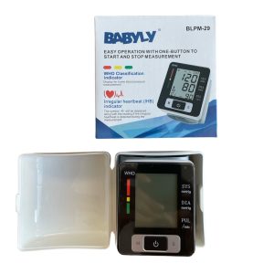 Апарат за кръвно налягане BABYLY BLMP-29 за китка с голям LCD дисплей.
