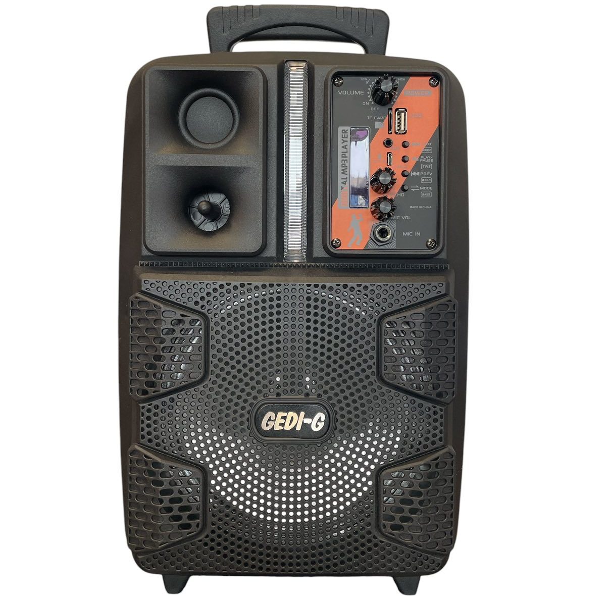 Тонколона PK-16A 8 инча | BT 5.0, USB, Караоке ЕЛЕКТРОНИКА Тонколона PK-16A с 8-инчов говорител и цифров дисплей на маса