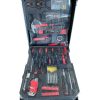Куфар с инструменти KRAFTMASTER 1050 части с метална конструкция и колела.