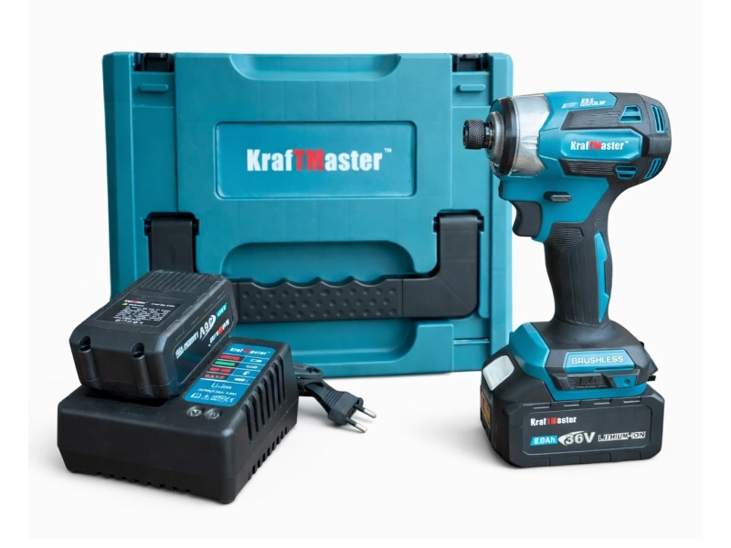 Импакт KRAFTMASTER 36V | Безчетков + 2×8Ah батерии АКУМУЛАТОРНИ ИНСТРУМЕНТИ Импакт KRAFTMASTER 36V | Безчетков + 2×8Ah батерии - Image 4