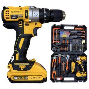 Ударен Винтоверт STAHLMAYER XR с Две Батерии 36V 8Ah в Куфар с Инструменти 111 части АКУМУЛАТОРНИ ИНСТРУМЕНТИ Ударен Винтоверт STAHLMAYER XR с Две Батерии 36V 8Ah в Куфар с Инструменти 111 части